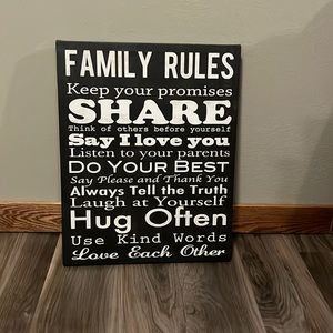 Vinyl Family Rules Wall Decor